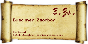 Buschner Zsombor névjegykártya